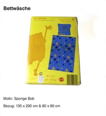 Bettwäsche Sponge Bob Kissenbezug 80 x 80 cm + Bettbezug 135 x 200 cm