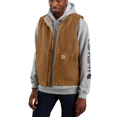 carhartt Washed Duck Sherpa Lined Mock Neck Vest - Outdoorweste - Farbe: ...