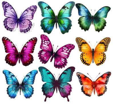 Bügelbild Bügelmotiv Schmetterling bunt Butterfly Mädchen verschiedene Größen