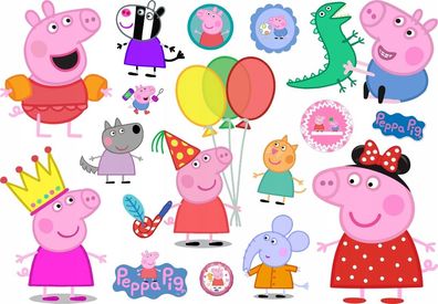 Kindertattoo Peppa Pig Kindertattoos Abwaschbar Party Geburtstag Wasserfest Tattoo 3