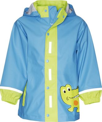 Playshoes Kinder Regen-Mantel Krokodil blau/ grün