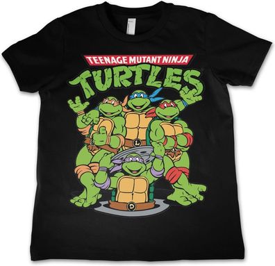 Teenage Mutant Ninja Turtles TMNT Group Kids T-Shirt Kinder Black