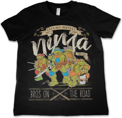 Teenage Mutant Ninja Turtles TMNT Bros On The Road Kids T-Shirt Kinder Black