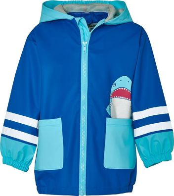 Playshoes Kinder Regen-Mantel Hai Blau