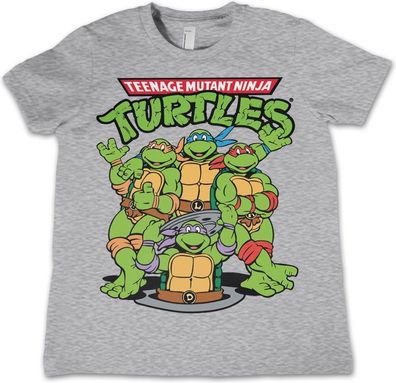 Teenage Mutant Ninja Turtles TMNT Group Kids T-Shirt Kinder Heather-Grey