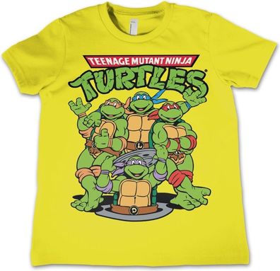 Teenage Mutant Ninja Turtles TMNT Group Kids T-Shirt Kinder Yellow