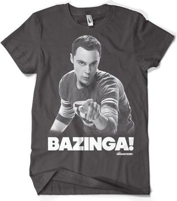 The Big Bang Theory Sheldon Says Bazinga! T-Shirt Dark-Grey