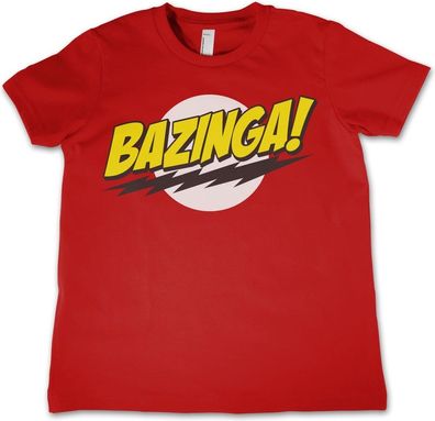 The Big Bang Theory Bazinga Super Logo Kids T-Shirt Kinder Red
