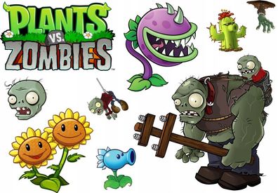 Kindertattoo Plants vs. Zombies Kindertattoos Abwaschbar Party Wasserfest Tattoo 1