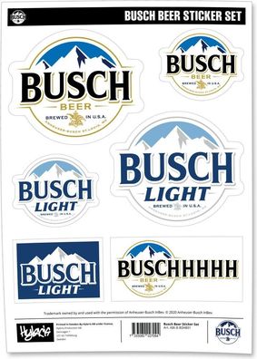 Busch Beer Sticker Set Aufkleber Blue