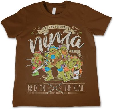 Teenage Mutant Ninja Turtles TMNT Bros On The Road Kids T-Shirt Kinder Brown