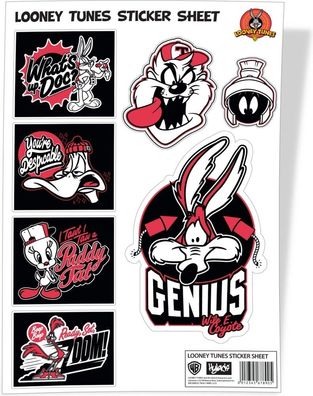 Looney Tunes Sticker Sheet Aufkleber Black-Red