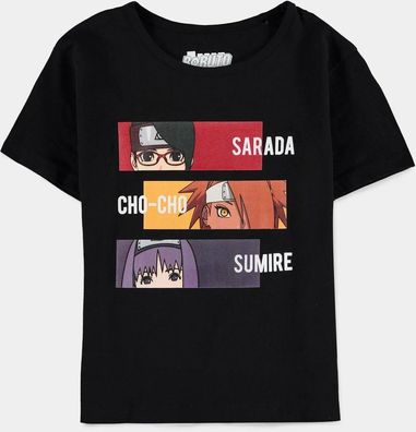 Boruto: Naruto Next Generations - Girls Short Sleeved T-Shirt Black