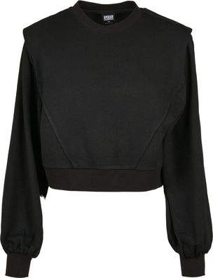 Urban Classics Damen Hoodie / Sweatshirt Ladies Padded Shoulder Modal Terry Crewne...