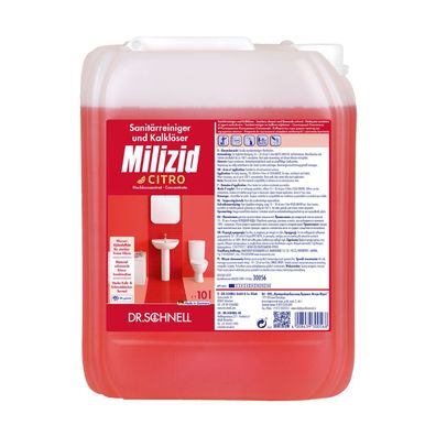 Dr. Schnell Milizid Citro Sanitärreiniger und Kalklöser - 10 Liter | Karton (1 Kanist