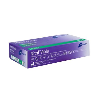 Meditrade Nitril® Viola Nitrilhandschuhe Farbig lila - L / Lila | Packung (100 Handsc