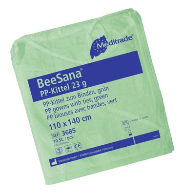 BeeSana® PP-Kittel 23 g, Schutzmantel für Personal und Besucher, mit elastischen Gumm