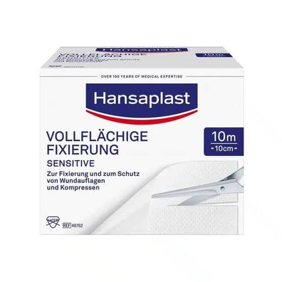 Hansaplast Sensitive vollflächige Fixierung - 10 cm x 10 m | Packung (1 Stück)