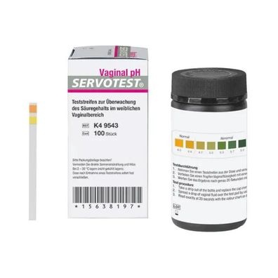Servotest Vaginal-pH-Indikatorstreifen - 100 Stück | Packung (100 Stück)