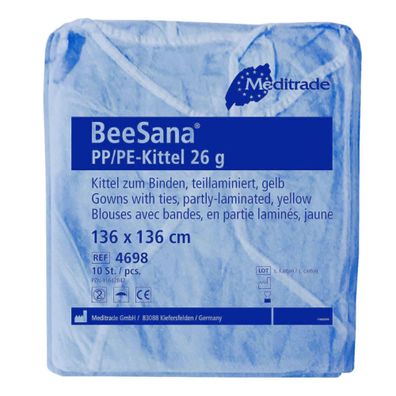 Meditrade BeeSana® PP/ PE-Kittel 26g (10-Pack) - Blau | Packung (10 Stück)