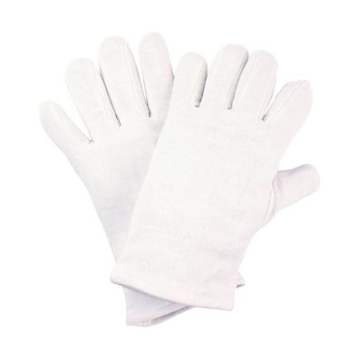 NITRAS Baumwoll-Trikot-Handschuhe, weiß, gebleicht, mit Schichtel - Größe 6 - 12 Paar