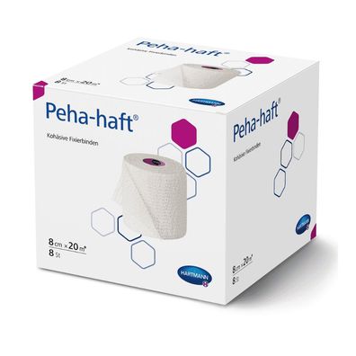 Hartmann Peha-haft® latexfrei Fixierbinde, 8 cm x 20 m - 8 Stk. | Packung (8 Stück)