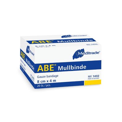 Meditrade ABE® Mullbinde - 20 Stück - 10 cm x 4 m | Packung (20 Stück)