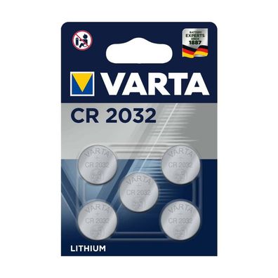 Varta CR2032 3V Batterie Knopfzelle Lithium - 5 Stück | Packung (5 Stück)