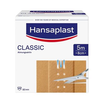 Hansaplast Classic Pflaster - 5 Meter - 5 m x 8 cm | Packung (1 Stück)