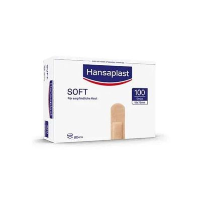 Hansaplast Soft Strips - 100 Stück - 7,2 x 3 cm | Packung (1 Stück)