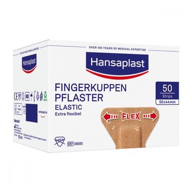 Hansaplast Elastic Fingerkuppenpflaster, 5,0 cm x 4,4 cm, 50 Stück - B00E6UBUD6 | Pac