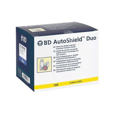BD AutoShield Duo Sicherheits-Pen-Nadeln - 100 Stück - 30 G - 8 mm / 0,30 x 5 mm