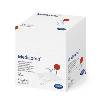 Hartmann Medicomp® sterile Vlieskompresse verschiedene Größen - 25x2 Stück - 5 x 5 cm
