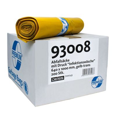 DEISS Premium® Infektions-Wäschesack 93008, 85 Liter - Rolle / 85 Liter | Rolle (20 S