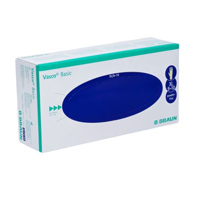 B. Braun Vasco® Basic Untersuchungshandschuhe aus Latex - XL / Packung / Weiß | Packu