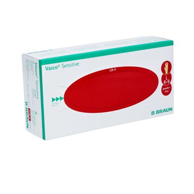 B. Braun Vasco® Sensitive Latex- Untersuchungshandschuhe - L / Weiß | Packung (100 St