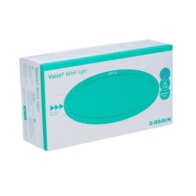 B. Braun Vasco® Nitril light Untersuchungshandschuhe - M / Blau | Packung (100 Stück)