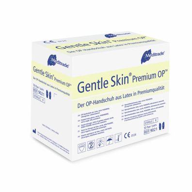 4x Gentle Skin® Premium OP?OP-Handschuh aus Latex, steril, puderfrei, Gr. 7,5 - B06XG