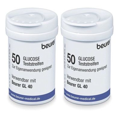 Beurer Teststreifen - für Blutzuckermessgerät GL 40 - 100 Stück | Packung (100 Stück)