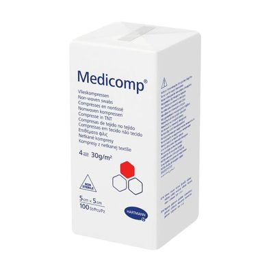 Hartmann Medicomp® unsterile Vlieskompressen - 100 Stück - 7,5 x 7,5 cm | Packung (10