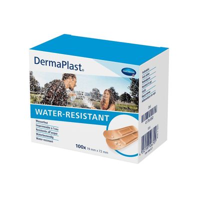Hartmann DermaPlast® WATER-RESISTANT Pflasterstrips 19 x 72 mm | Faltschachtel (100 S