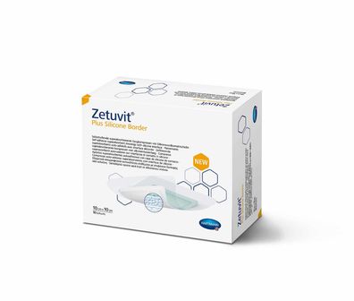 Hartmann Zetuvit® Plus Silicone Border 10x10 cm, steril - 10 Stück | Packung (10 Stüc