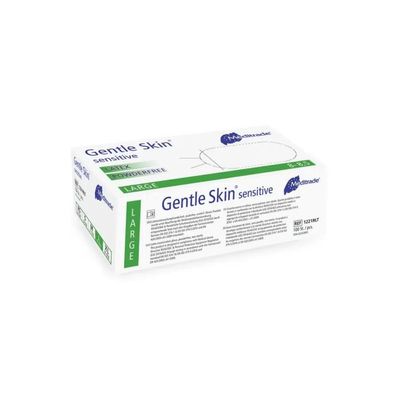 Meditrade Gentle Skin® sensitive Latex Einmalhandschuhe - L / Weiß | Packung (100 Han