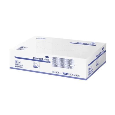 Peha-soft® nitrile fino Einweghandschuhe, puderfrei - S / Blau | Packung (150 Stück)