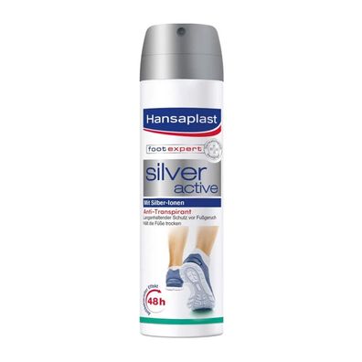 Hansaplast Silver Active Fußspray, Anti-Transpirant - 150 ml | Flasche (150 ml)