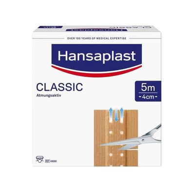Hansaplast Classic Pflaster - 5 Meter - 5 m x 4 cm | Packung (1 Stück)