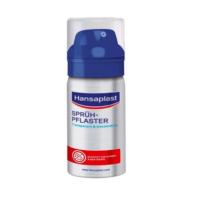 Hansaplast Sprühpflaster, transparenter Schutz - 50 Anwendungen | Flasche (32 ml)