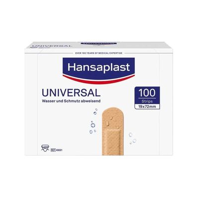 Hansaplast Universal Strips, 7,2 cm x 1,9 cm, 100 Stück - B001GQVNWQ | Packung (100 S