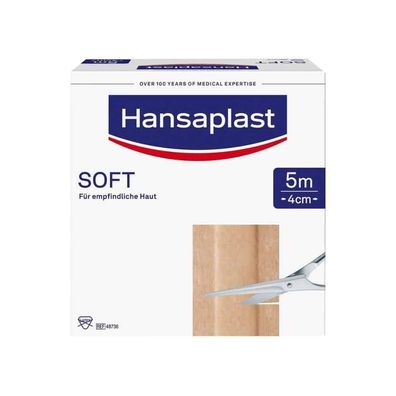 Hansaplast Soft Pflaster, 5 Meter verschiedene Breiten - 5 m x 8 cm | Packung (1 Stüc