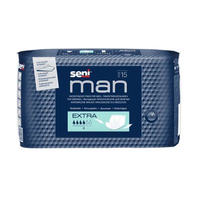 Seni Man Extra Inkontinenzeinlage für Männer - 15 Stück - 5900516693190 | Packung (15